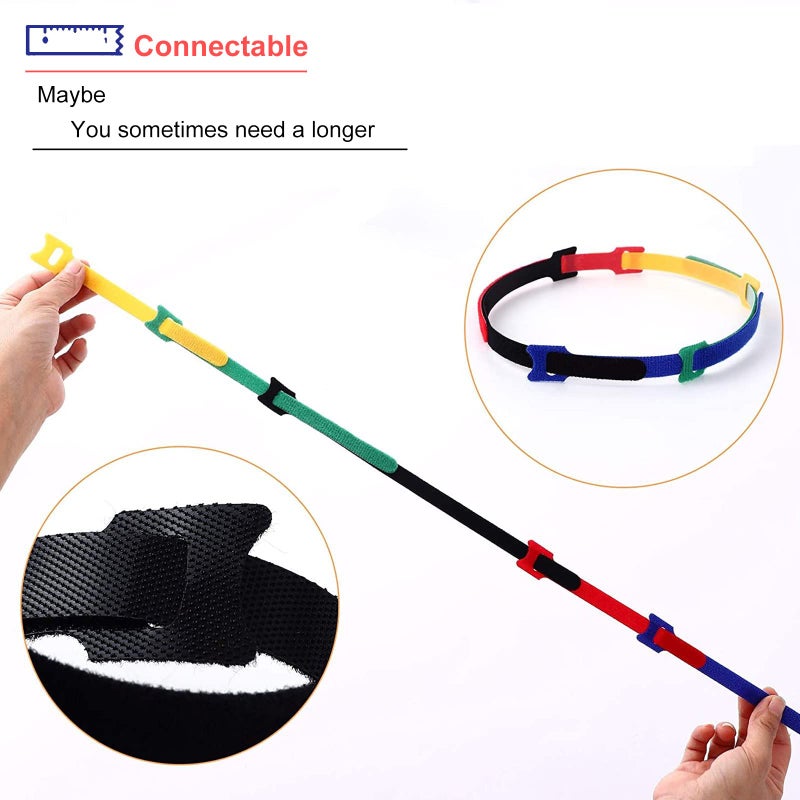 Fxhdc-M Organize Your Cables With 60Pcs Reusable Fastening Hook And Loop Cable Ties - 6 Inch Cable Management Ties In 6 Colors, Adjustable Cord Ties With Hook And Loop For Home And Office Electronics - Image 3